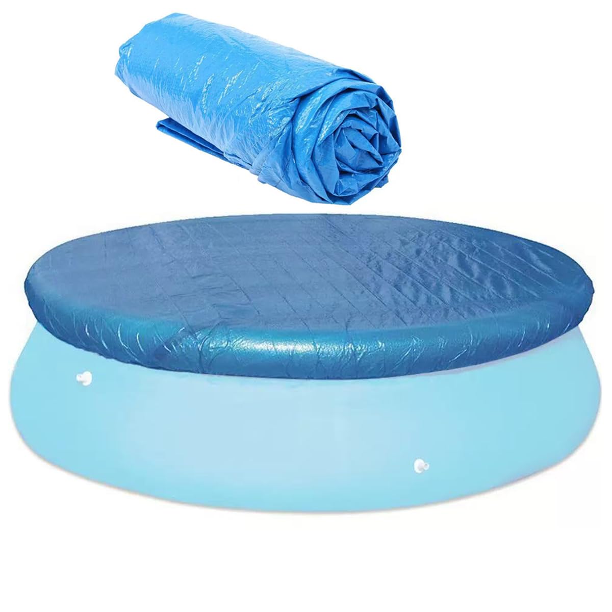 Bâche pour Piscines Ronde, Bâches Solaire Ronde pour Piscines Gonflables, Couverture De Piscine Protection pour 244cm/8feet Piscines Hors Sol