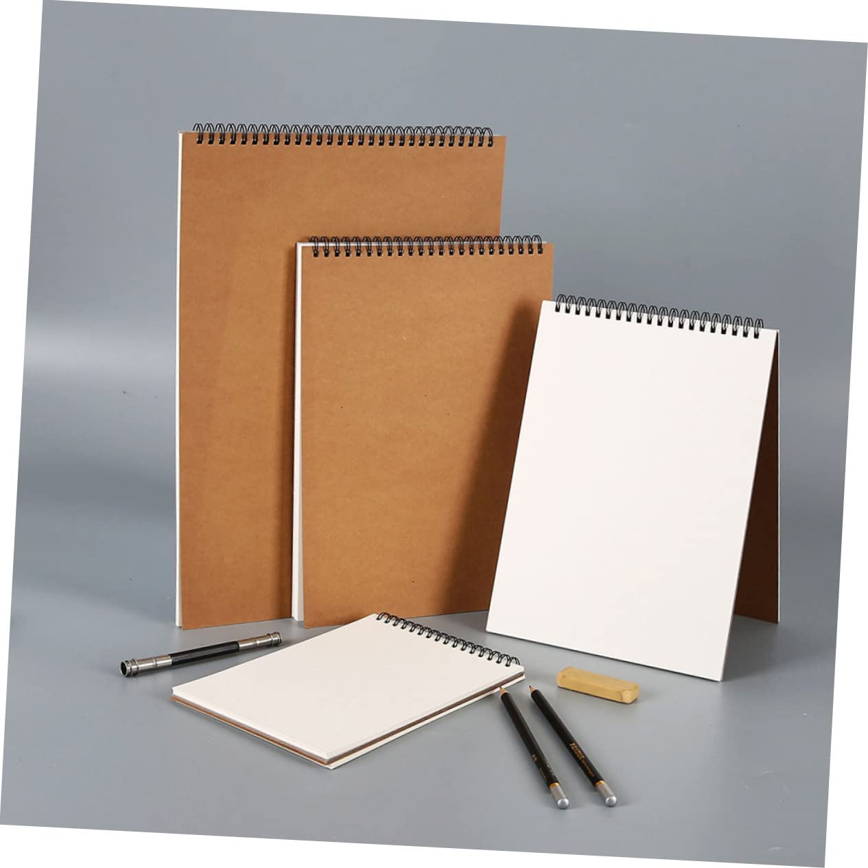 Ciieeo Carnets de Croquis Spirale A4 Marron 2 Pièces pour Dessin