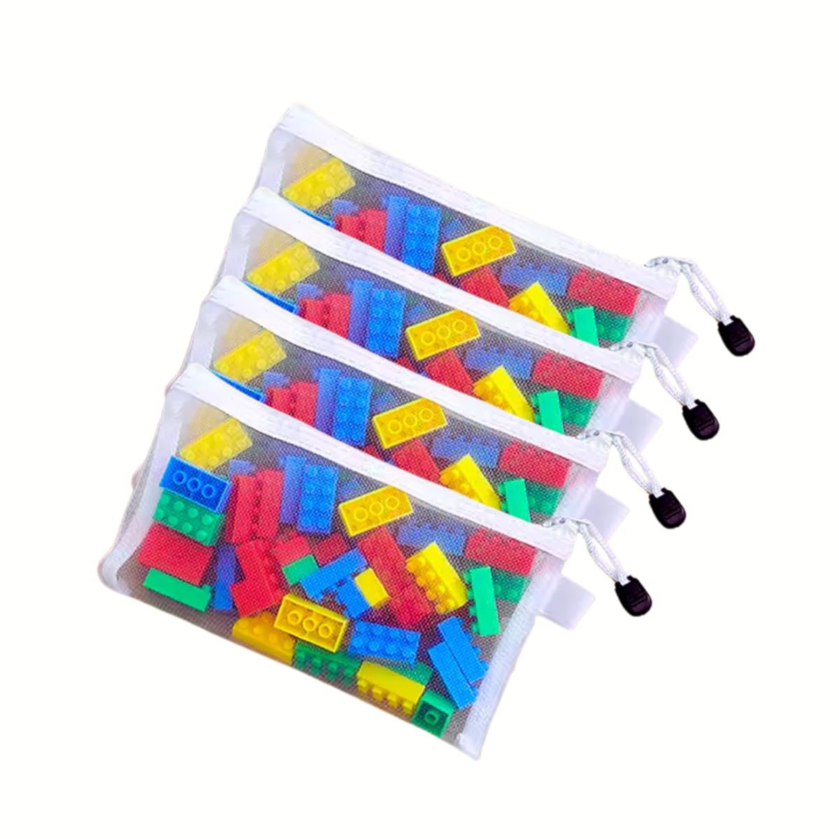 TOMATUS® Clear Cosmetic Bag, Hanging Mesh Toy Organizer Bags, Zipper Storage Pouches for Building Blocks, Puzzle Pieces & Baby Items, Wall Mounted Storage Solution (A6, 4PCS)-image-39
