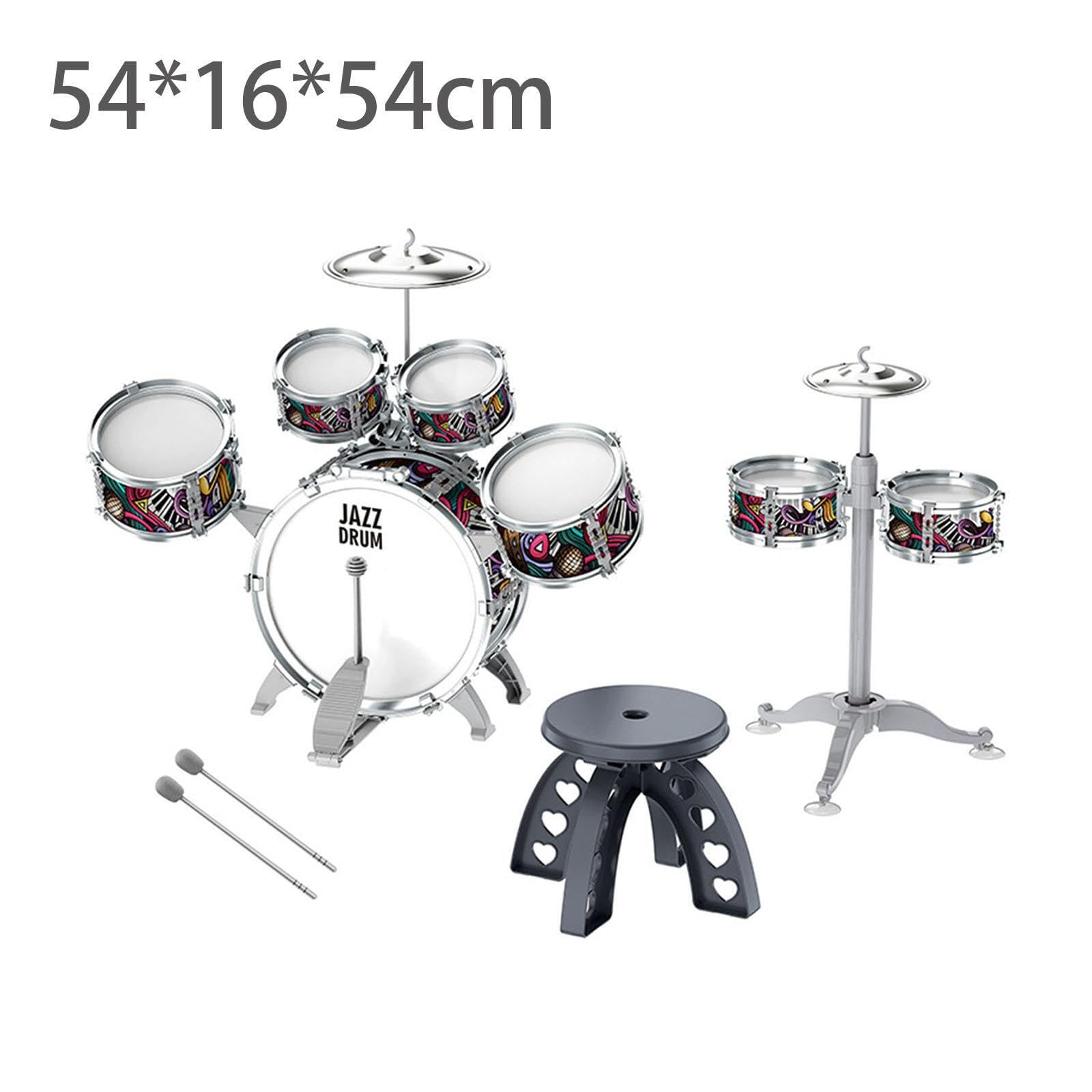 Schlagzeug Set für Kinder mit Hocker – Inspiration für junge Musiker, die die Schönheit der Musik entdecken möchten. Kinder Jazz Schlagzeug Set mit Hocker –
