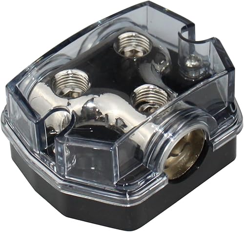 Miniatura 3 de Calibre 1X0 en calibre 2X4 hacia fuera del coche Bloque de distribución de energíatierra negro PD-05B-4GA