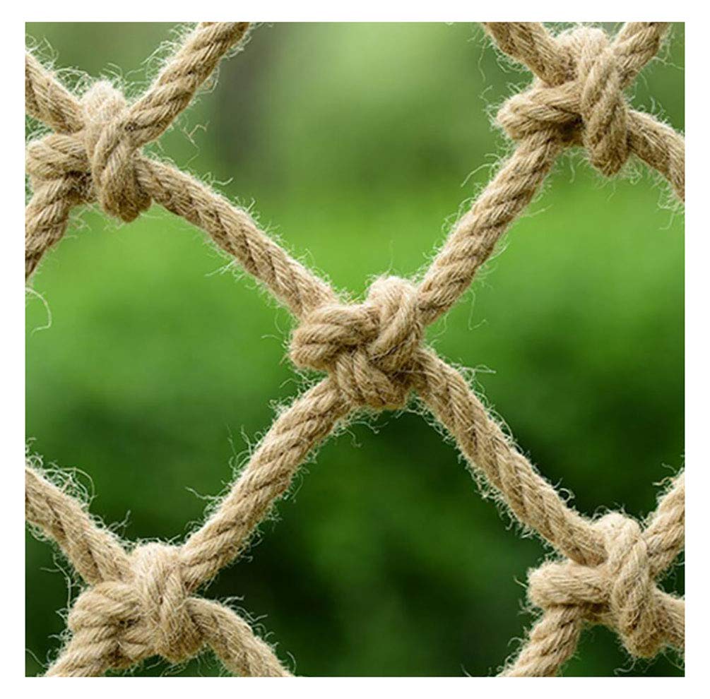 Katzennetz für Kinder, zum Klettern und Klettern, dekoratives Netz, natürliche Jute, Treppengeländer, Sicherheitsnetz, Katzennetz, Durchmesser 8 mm, Maschenweite 15 cm, Hanfseil, 1 x 8 m