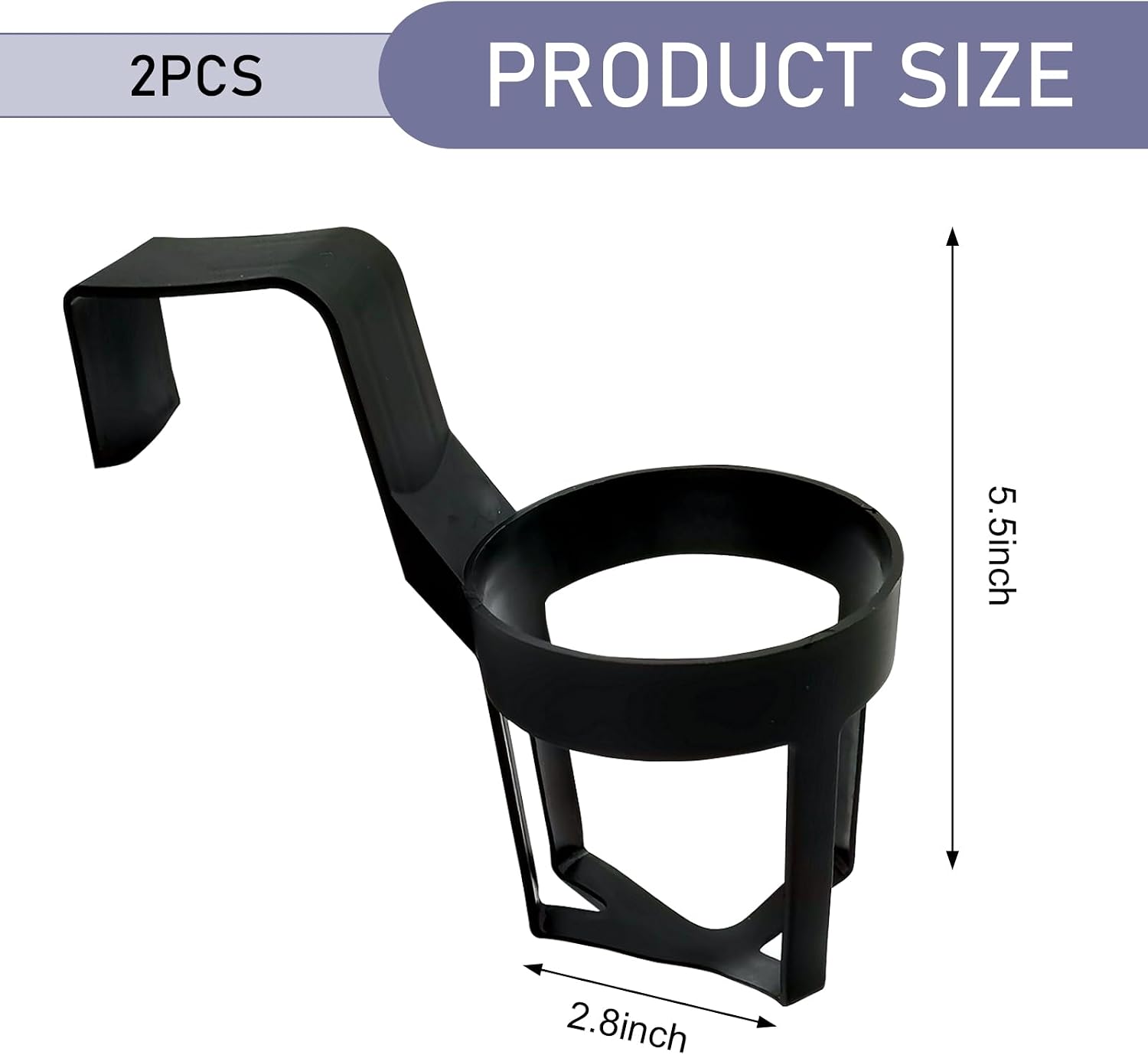 Hollow Design Door Lifting Glass Beverage Storage Rack, Hanging Insert Elastic Plastic Car Side Door Inner Cup Holder, Portable Modification Replacement Accessories (Black #12) image 2
