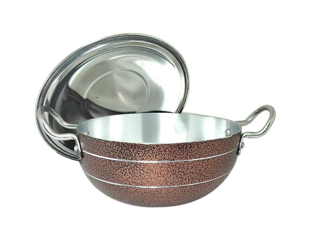 Bartan Hub Aluminium Kadhai with Lid (Aluminium,4000ML)