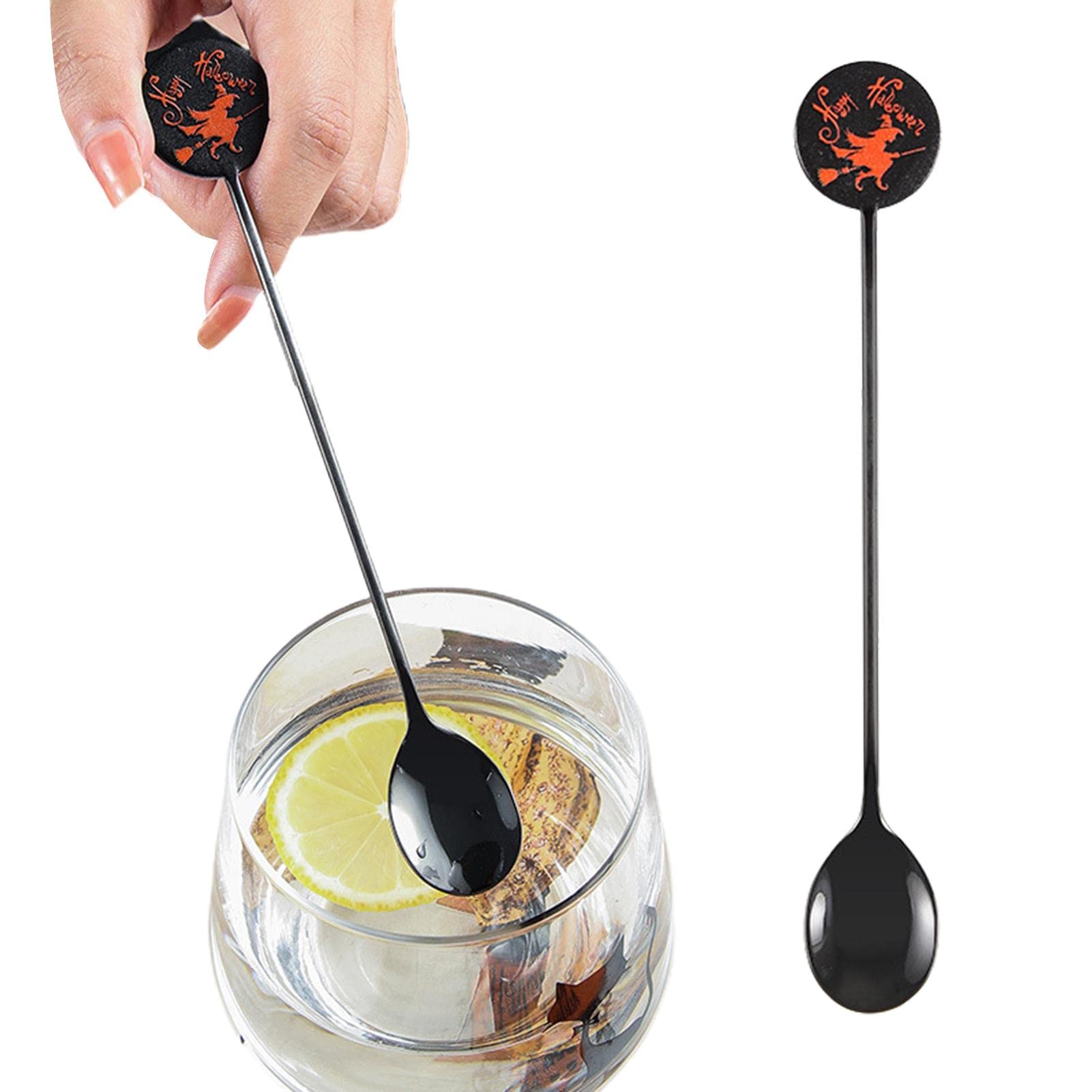 ZCSXK Stainless Steel Tea Spoons | Halloween Pumpkin Ghost Witch 304 Stainless Steel Spoons | Espresso Coffee and Tea Stirring Spoon Halloween Dessert Teaspoons, Dishwasher Safe