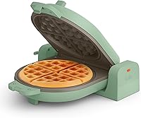 BELLA Flip-n-Store Waffle Maker: EverGood Ceramic Nonstick, 7-Inch Belgian Waffles, Compact Upright Storage, Cool Touch Handle, Seaglass
