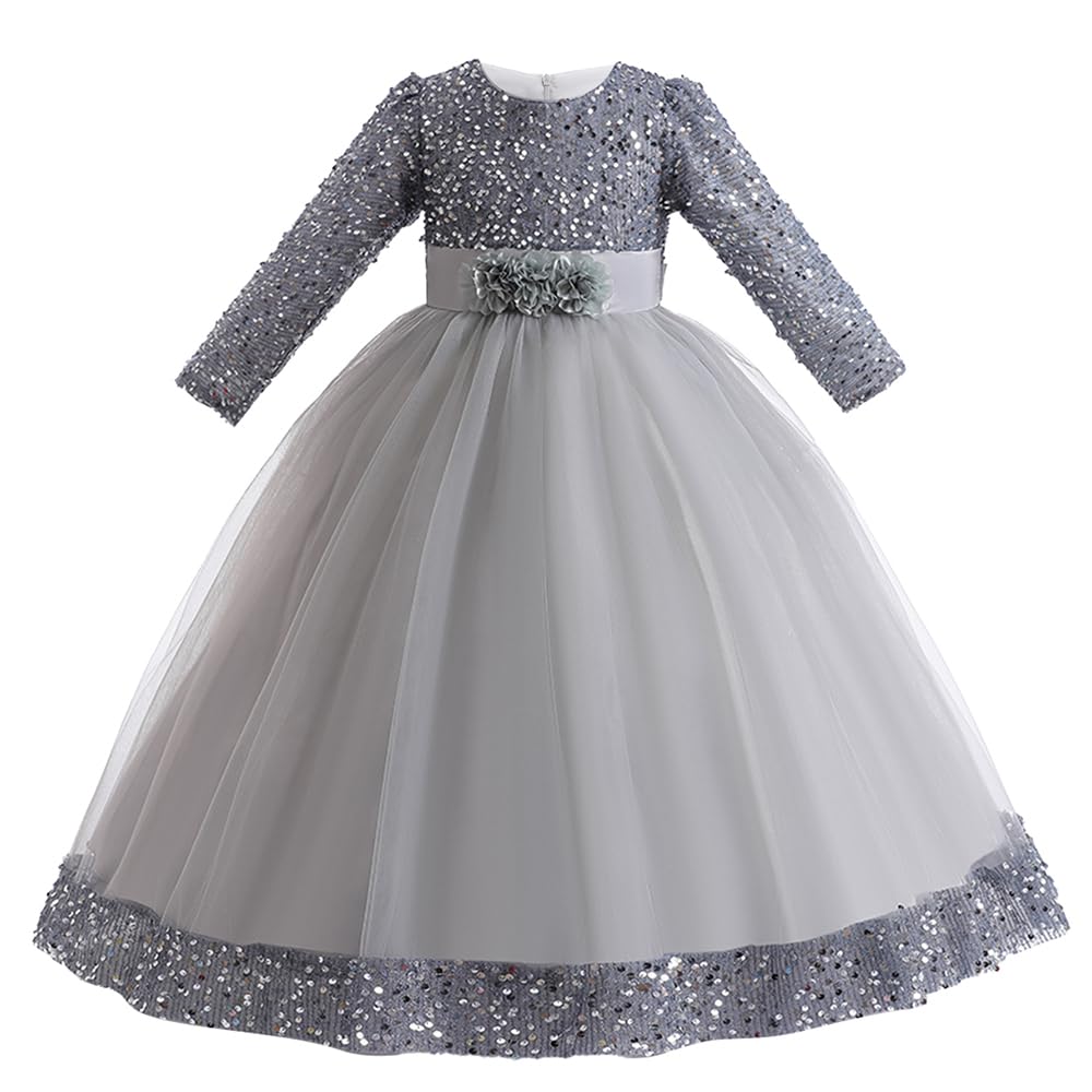 Vestito da festa per ragazze, elegante, lunghezza alla caviglia, in tulle, abito da ballo, principessa, matrimonio, damigella d'onore, concorso, Natale, abiti lunghi