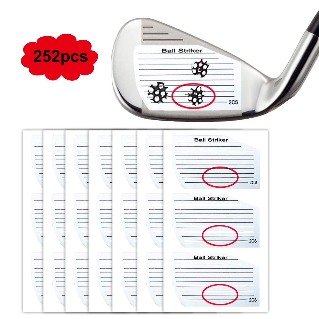 SMARSTICKER Golf Labels Target Binders Sticker，Golf Irons Impact Tape 300PCS