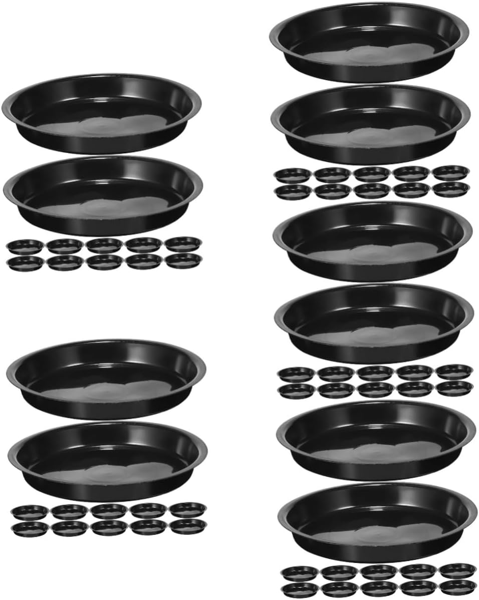 Kisangel 80pcs Round Plant Saucer Flower Pot Drainage Tray Plastic Plant Trays Water Garden Pot Holder