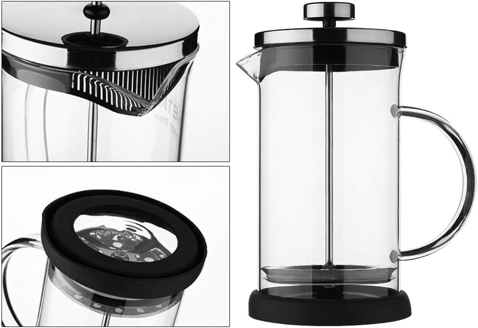 Coffee Press Manual Kitchen Press Drinkware Filtration Easy Clean Tea Pot Stainless Steel Coffee Maker Pots(600ml)
