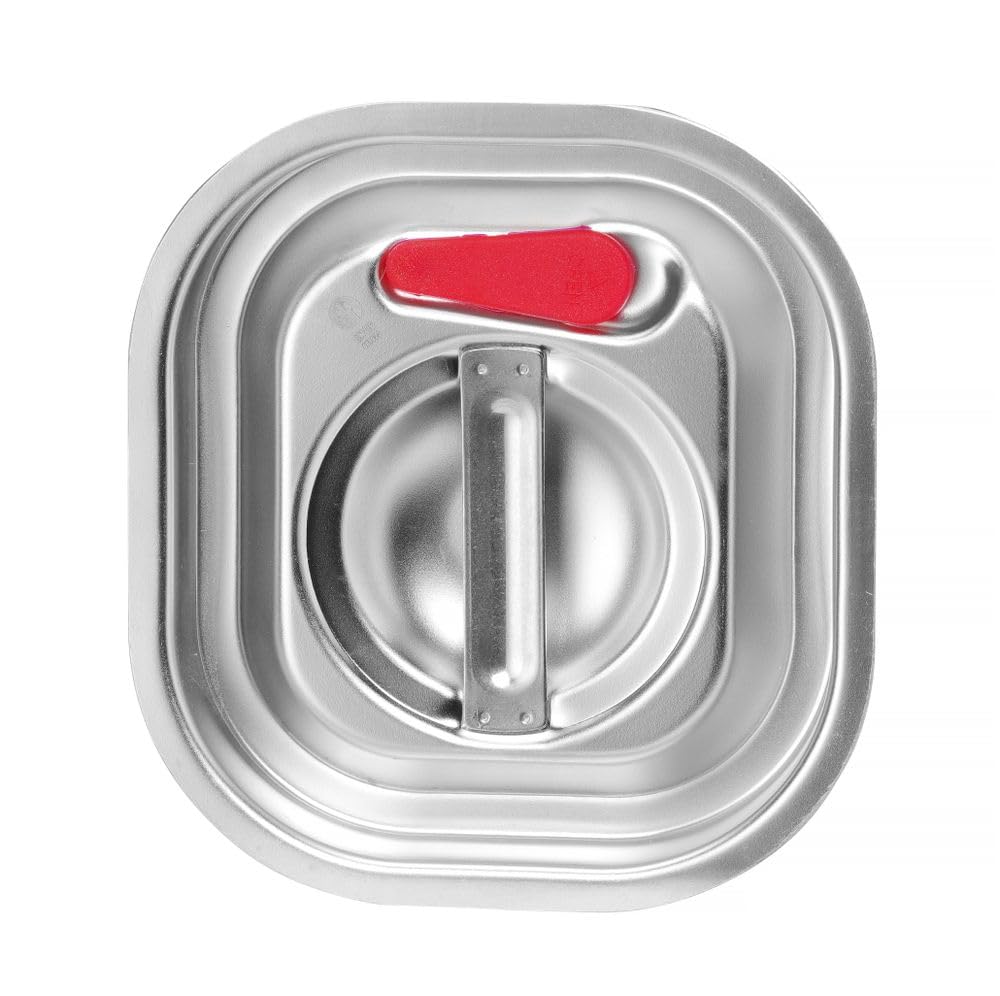 HENDI Coperchio per Contenitore GN 1/6, in Acciaio Inossidabile, con Bordo in Silicone e Valvola di Vuoto, Chiusura Ermetica, Resistente da -40° a 121°C, 176x162mm