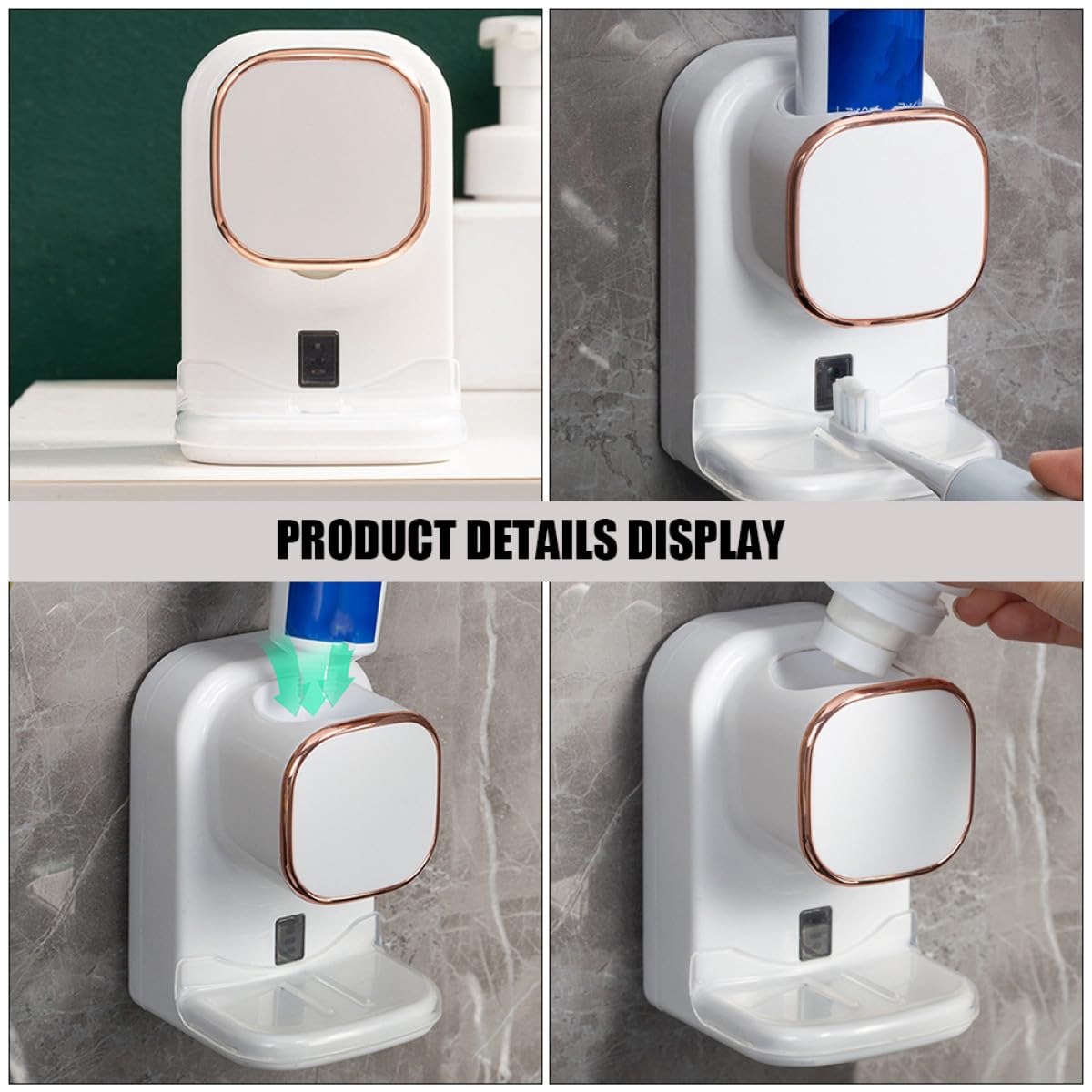 Distributeur de Dentifrice Capteur Extrudeuse Automatique Étagère Murale pour Salle de Bain