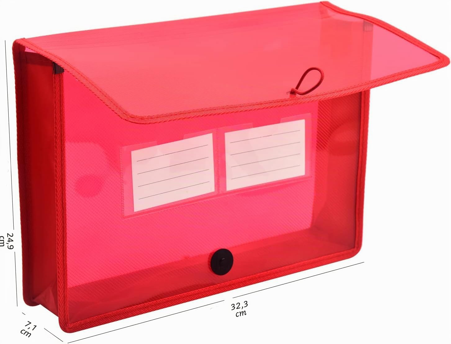 Gestor de archivos de carpetas extendidas con hilo elástico, transparente impermeable, expansión de 2,8 pulgadas, letra A4 para organización, paquete de 5