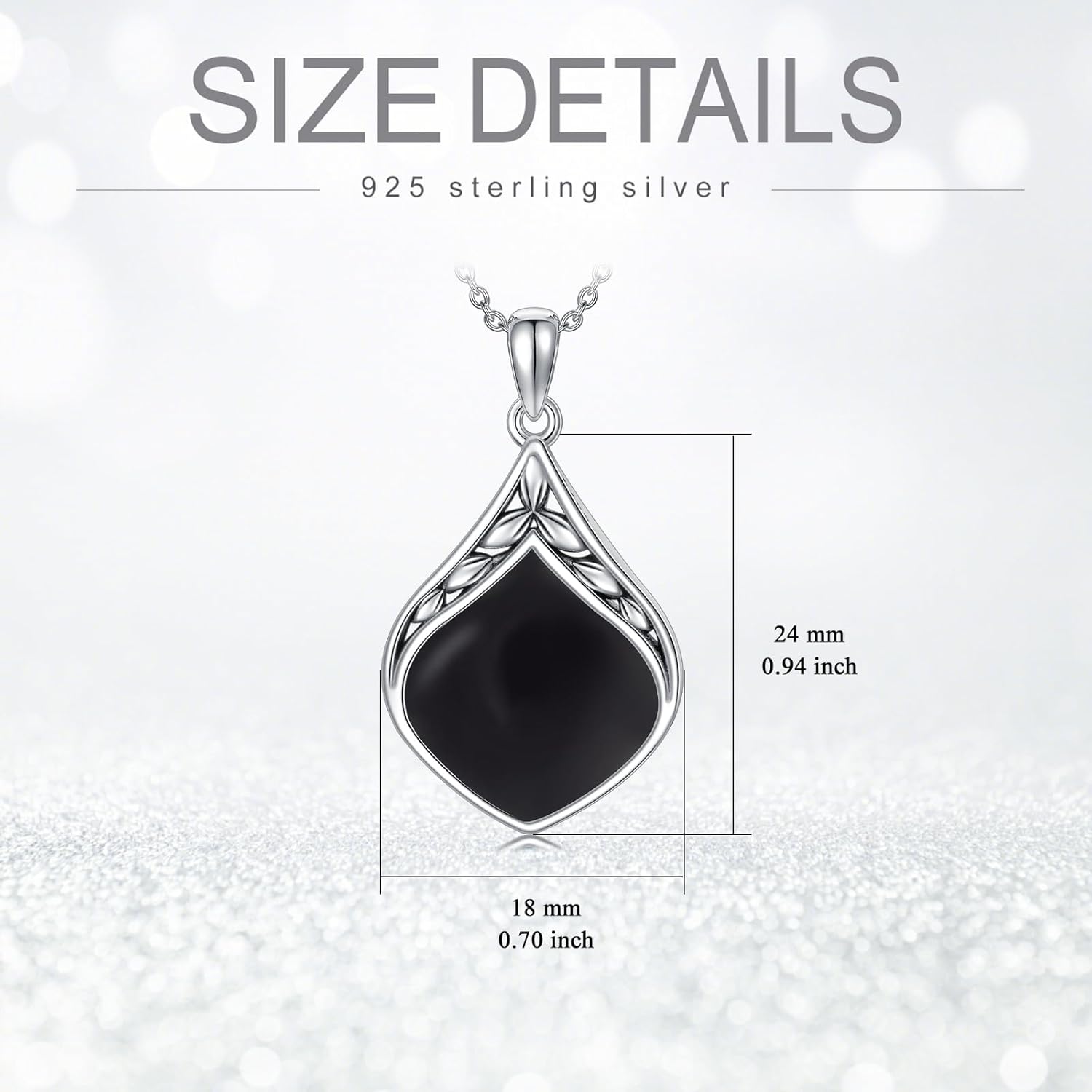 Teardrop Necklace 925 Sterling Silver Vintage Natural Gemstone Pendant Fine Jewelry Birthday Gifts for Women Mom Wife