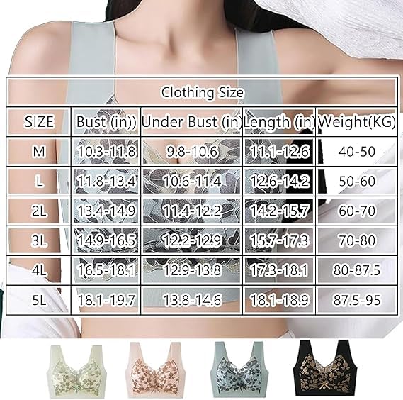 Hailoyearn Bra Older Women, Summer Bra - Versatile Comfy Lift & Flex Wireless Bras, Large Size Lace Seamless Underwear2