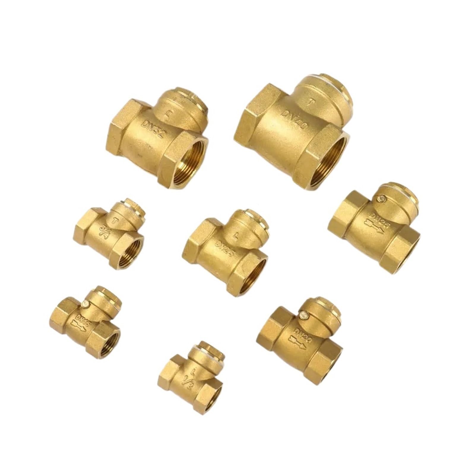 Valvola di ritegno a battente in ottone con filettatura femmina 1/2" 3/4" 1" 1-1/4" 1-1/2" 2" Valvola di non ritorno unidirezionale in ottone(1-1/4")