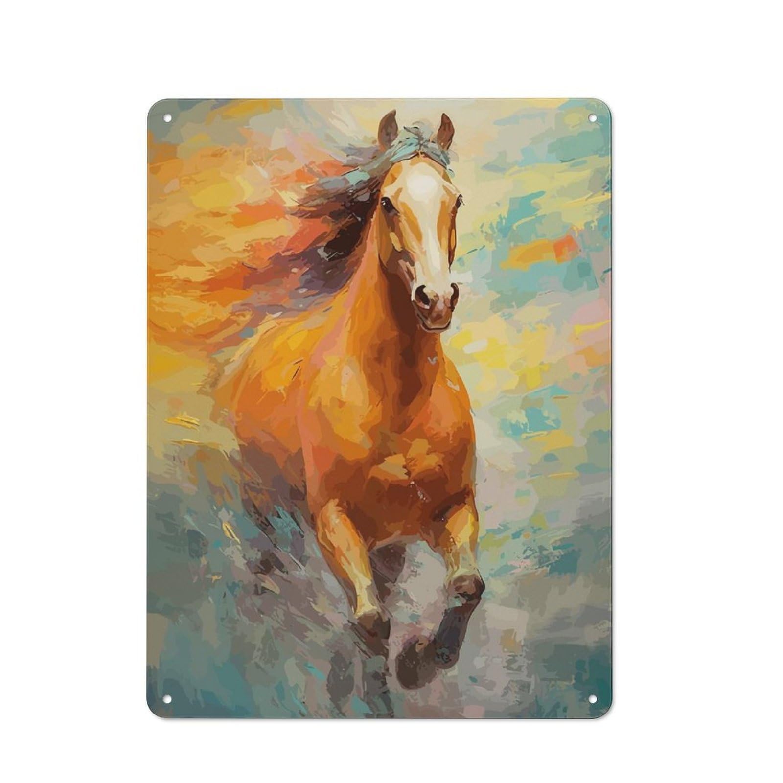 Junmoney Horse Retro Metal Sign 40X30cm Featuring For Bar Or Restaurant, For Bar Decor Enthusiasts