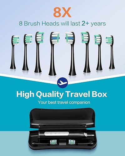 Miniatura 6 de ANVS Sonic Electric Toothbrush, Yellow, Unisex-Adults, 90-Day Battery Life, 5 Modes, Waterproof, 2-Minute Smart Timer, Replacement Heads Included