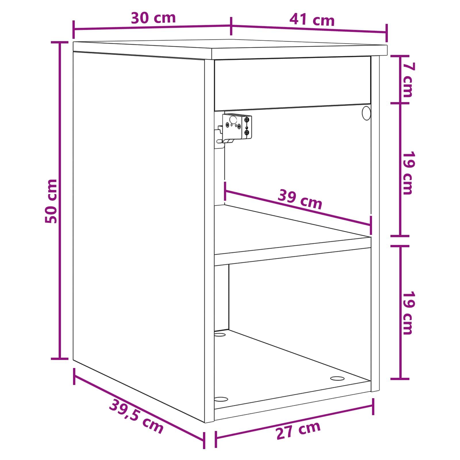 Inzwischen - Armadietto da bagno in legno di rovere affumicato, moderno, con ripiano per riporre oggetti, 30 x 41 x 50 cm, scaffale da bagno compatto