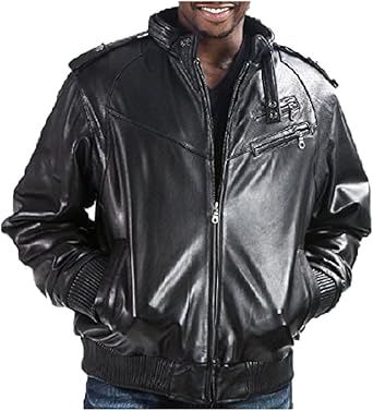 perforated leather bomber jacket