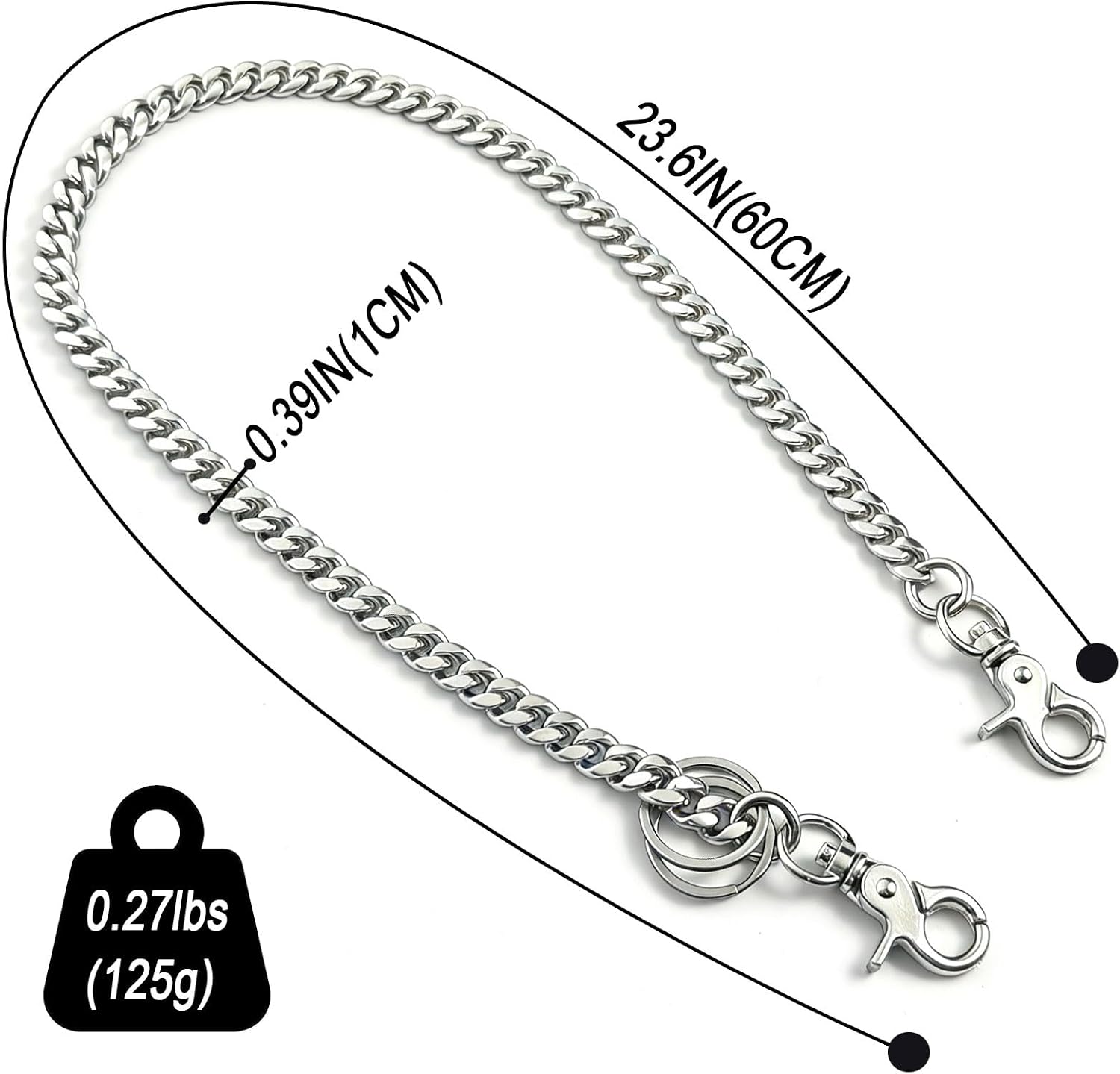 Wallet Chain,Stainless Steel Pants Chain for Men Women