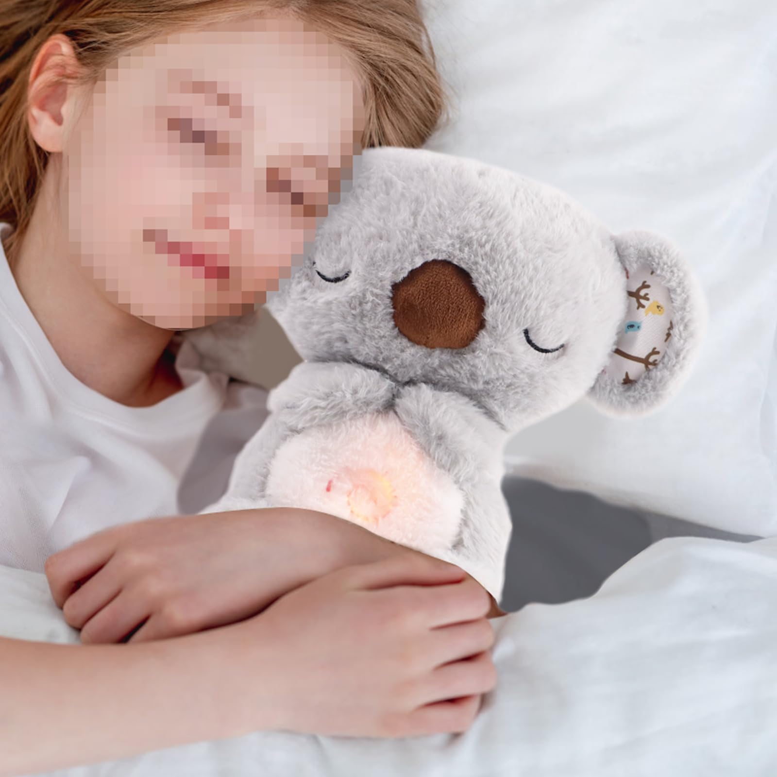 Niaetuto Koala Rilassante,Lontra Che Respira,Peluche Che Respira Con 5 Musica,Suoni,Luci e Movimento Respiratorio,Peluche Koala Calmante per Bambini Compagno Di Sonno,Ideale Regalo Neonato