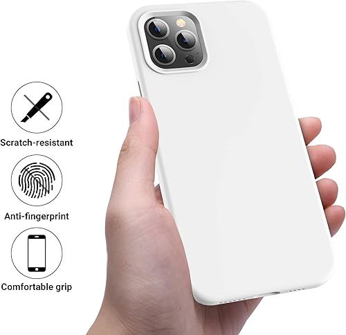 Miniatura 5 de OTOFLY - Funda protectora compatible con iPhone 12 Pro Max de 6.7" (2020), serie sedosa y suave al tacto, goma de silicona líquida suave prémium,