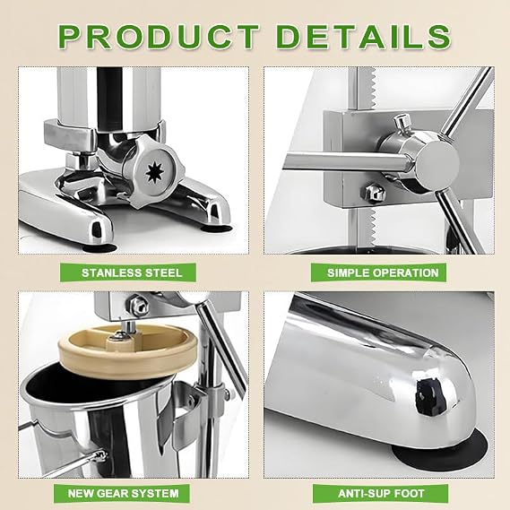 2l 3l Churros Maker Machine Manual Churro Maker, Stainless Steel Commercial Donut Maker, With 5 Molds, For Restaurants, Cafeterias, And Bakeries 2L