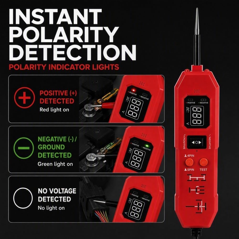 Probador Circuitos Automotriz 2en1 para relé 4/5 Pin Probador(red)