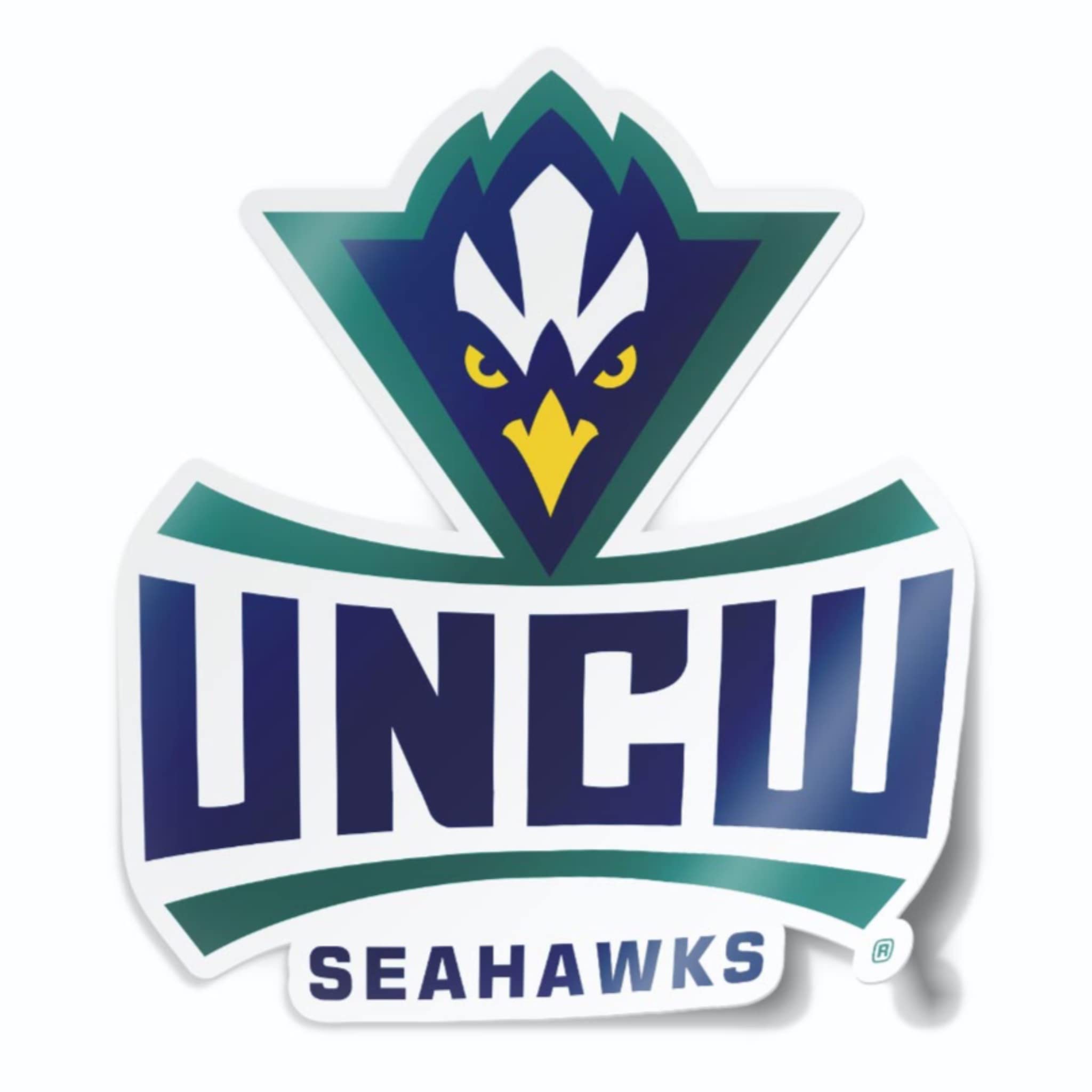 Nudge Printing UNCW North Carolina Wilmington Seahawks Weatherproof Vinyl Sticker Car Decal from