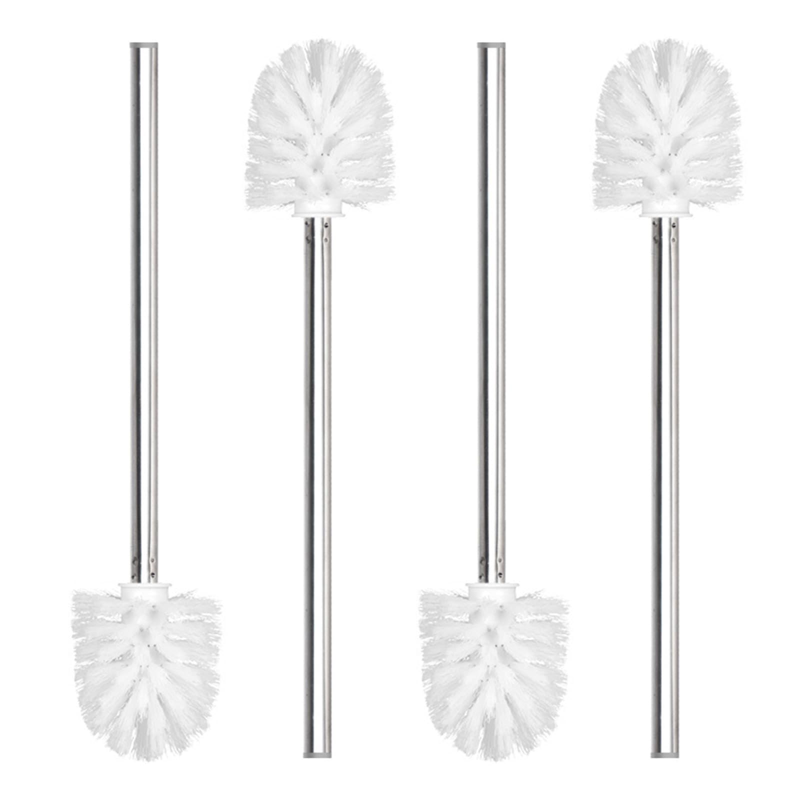 4Pcs Household Toilet Bowl Brush Soft Bristles Cleaning Stainless Steels Handle Deeply Cleaning Stainless Steels Handle