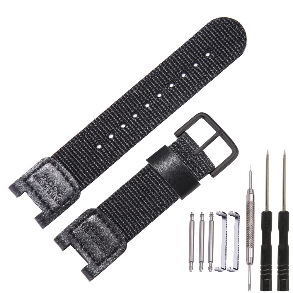 Cloth/Leather Strap Replacement for Casio SGW-100 GW-3000B GW-3500B PAS-400B Twin Sensor Men's Sport Watch Accessories Nylon Band