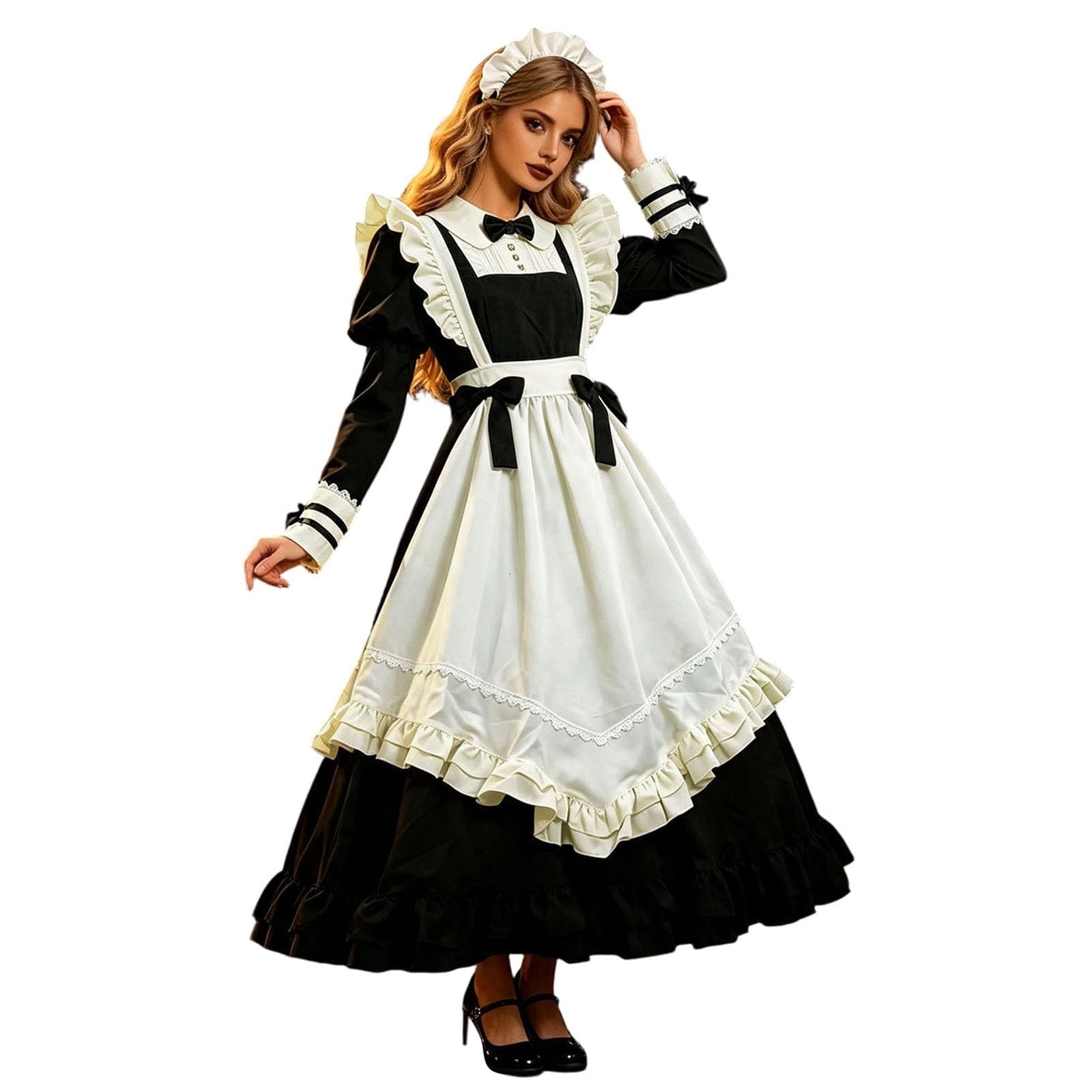 Générique Robe de Soubrette Sexy pour Femme Deguisement Bonne Soeur