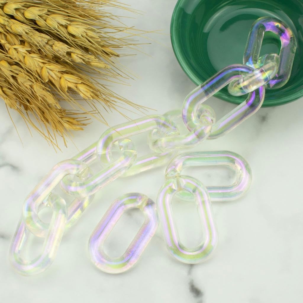 100 Uds. Anillos de enlace rápido abiertos acrílicos 17x23mm joyería DIY