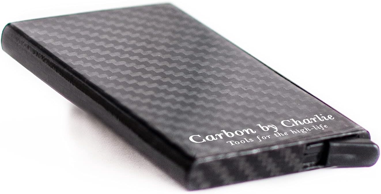 RFID Blocking Carbon Fiber Pop-up Wallet, Slim And Luxuries Design, Card Holder For Men, Gift Box