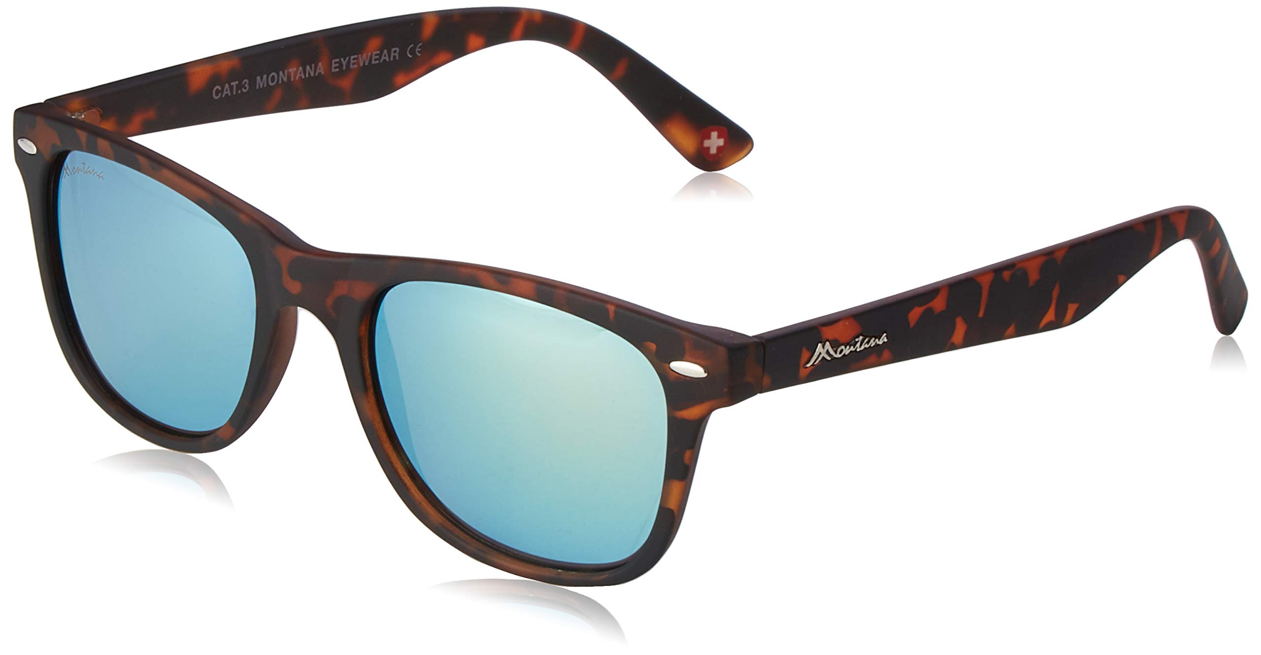 Montana Brown Rectangle Matte Turtle Rubbertouch Gold Pink Sunglasses