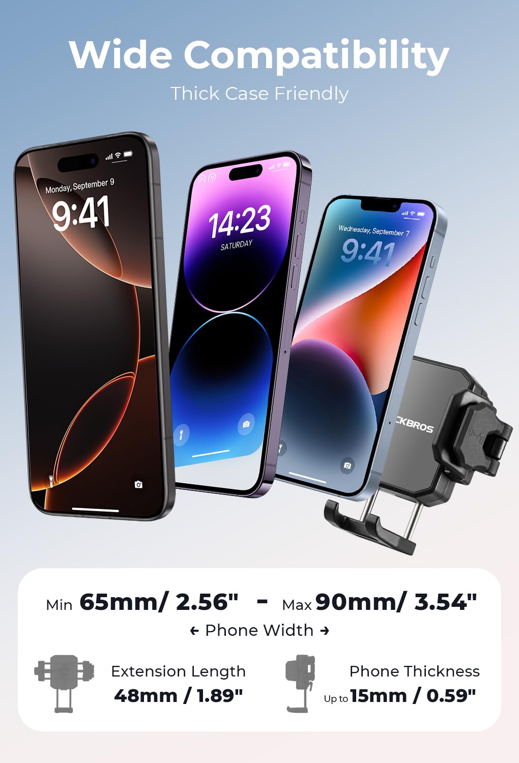 ROCKBROS Support de téléphone pour vélo, support de téléphone moto