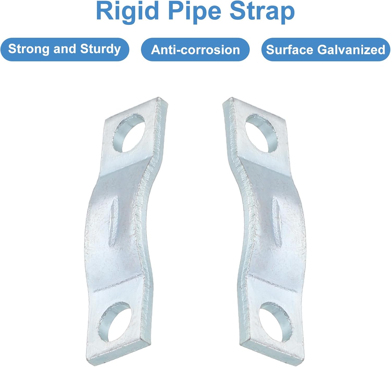 uxcell 16Pcs Rigid Pipe Strap Fit M3 (1/8") Tube OD, 2 Holes Carbon Steel Tension Tube Clamp, U Bracket Tube Clip for Pipe or Cable Fixing, Silver