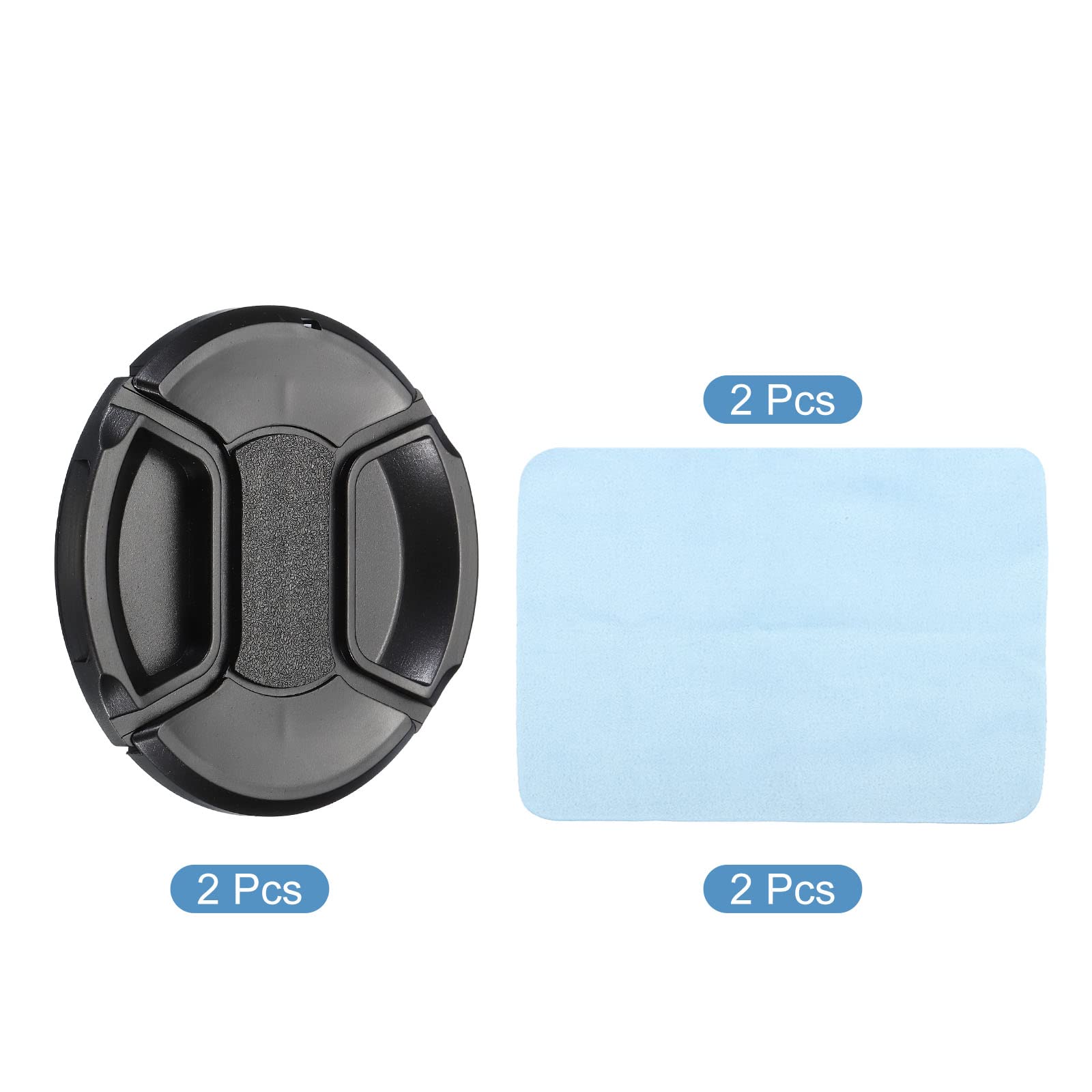 PATIKIL 2er-Set Objektivdeckel Mit 86mm Gewinde – Inkl. Reinigungstuch & Schnur