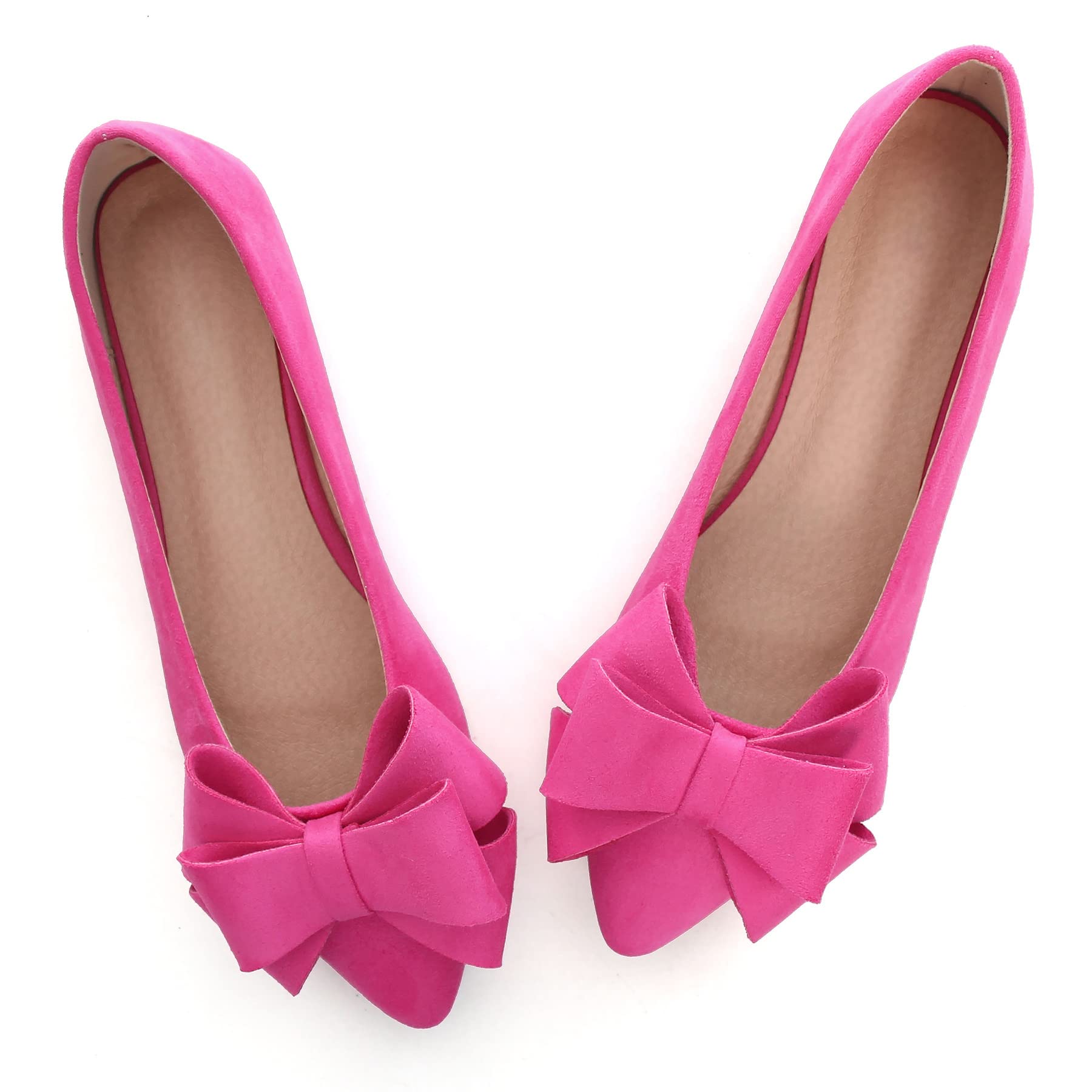 JiangWei Shu Women's Ballet Flats Solid Slip On Walking Shoes