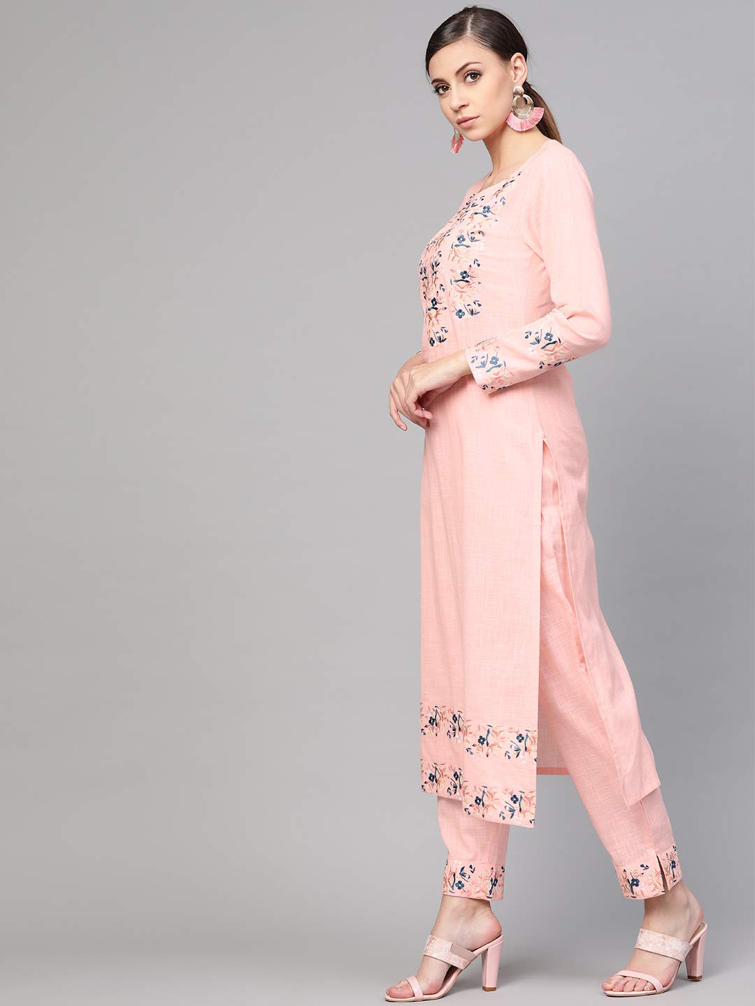 Idalia Baby Pink Embroidered Kurta With Pants