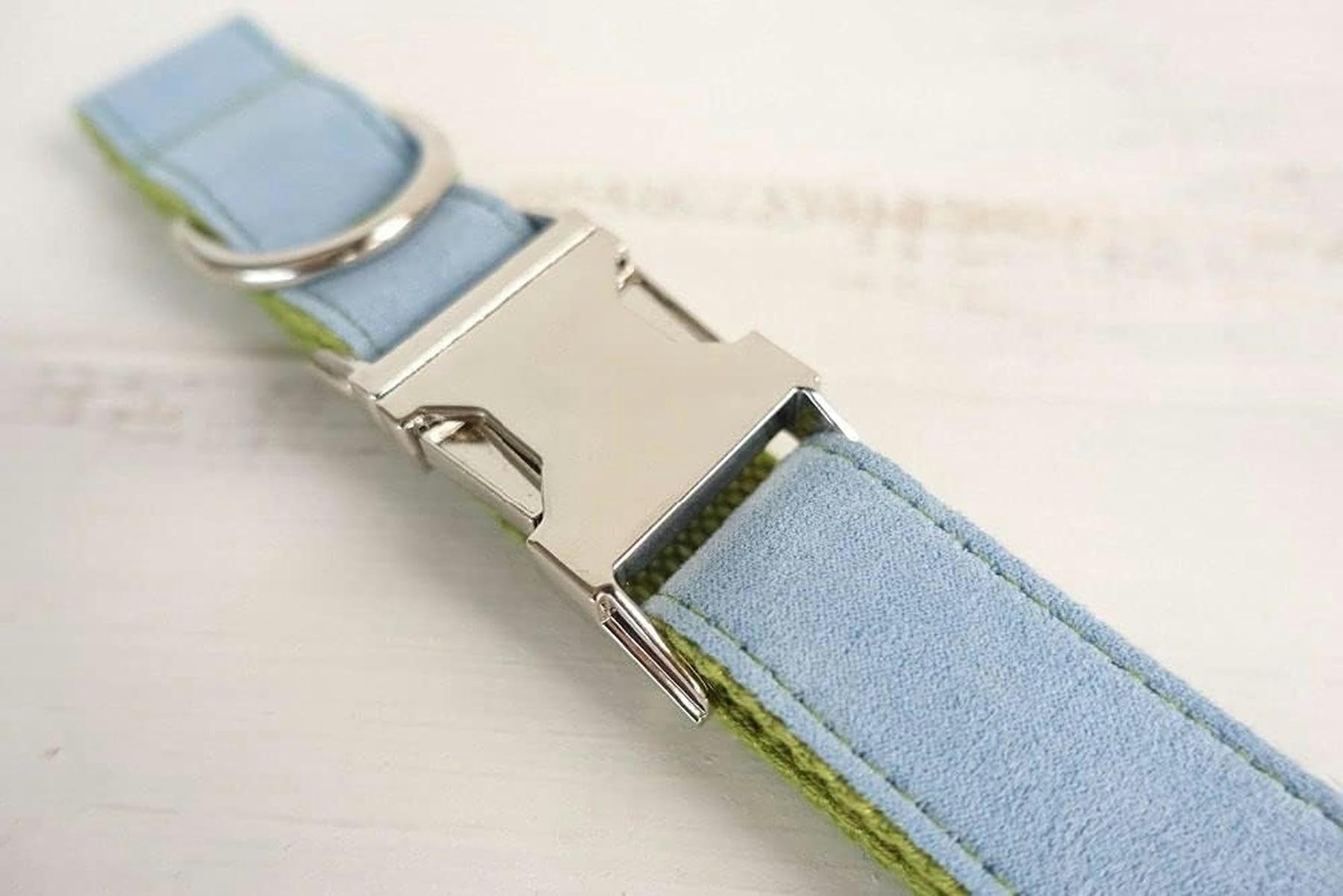 Collier Collier Poly Satin et Nylon Bleu et Vert 5 Tailles-Ensemble Collier et Laisse pour Chien-XL