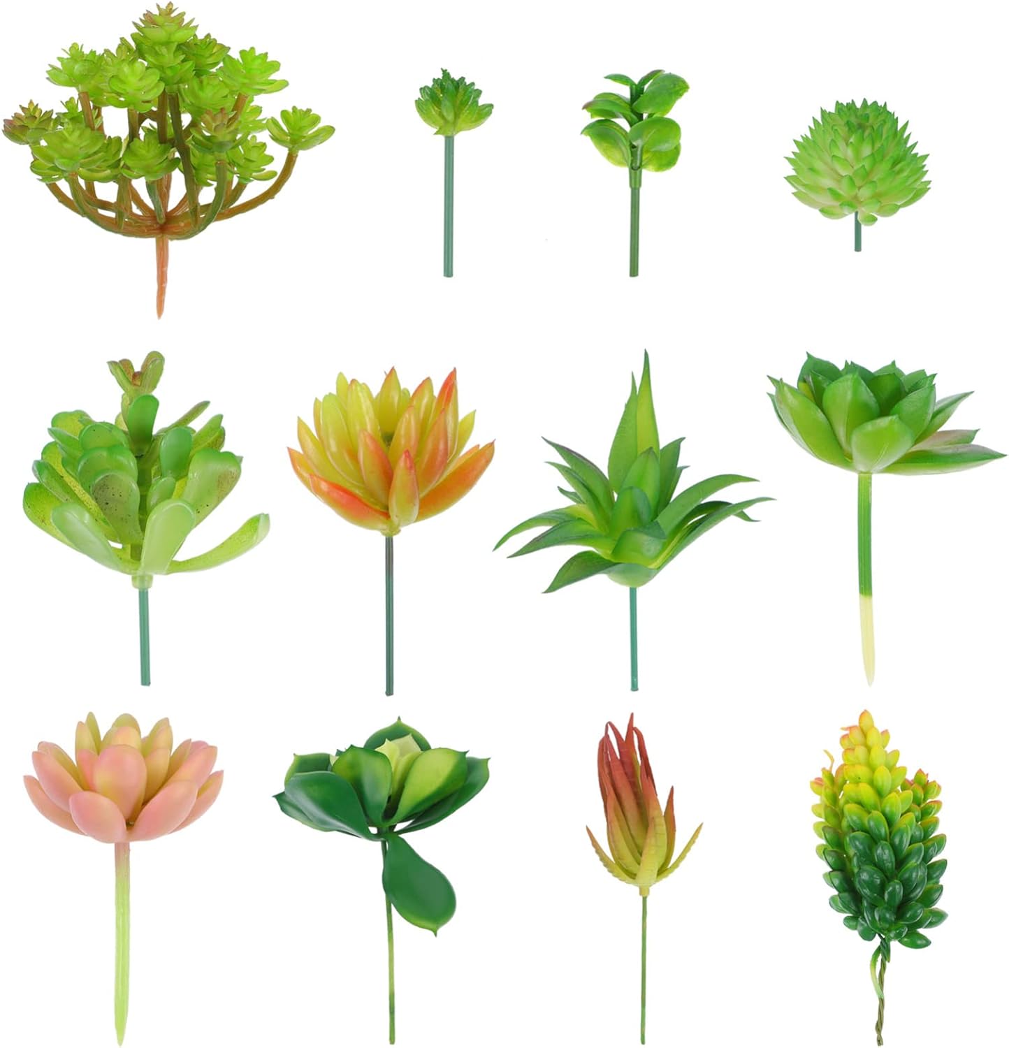 VOSAREA 12pcs Succulent Potted Plants Simulated Succulants