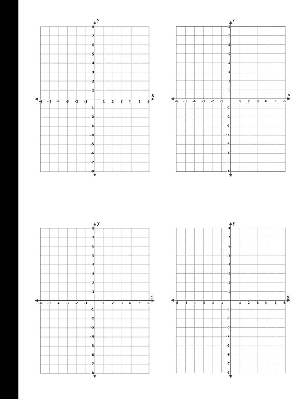 Axis Graph Paper: Grid Paper Notebook With X and Y Axis For Algebra | 8.5 x 11 inches, 55 Sheets | Four Quadrants, Four Coordinate Grids Per Page, 4 ... Coordinate Plane Graphing Note Book (Printed)