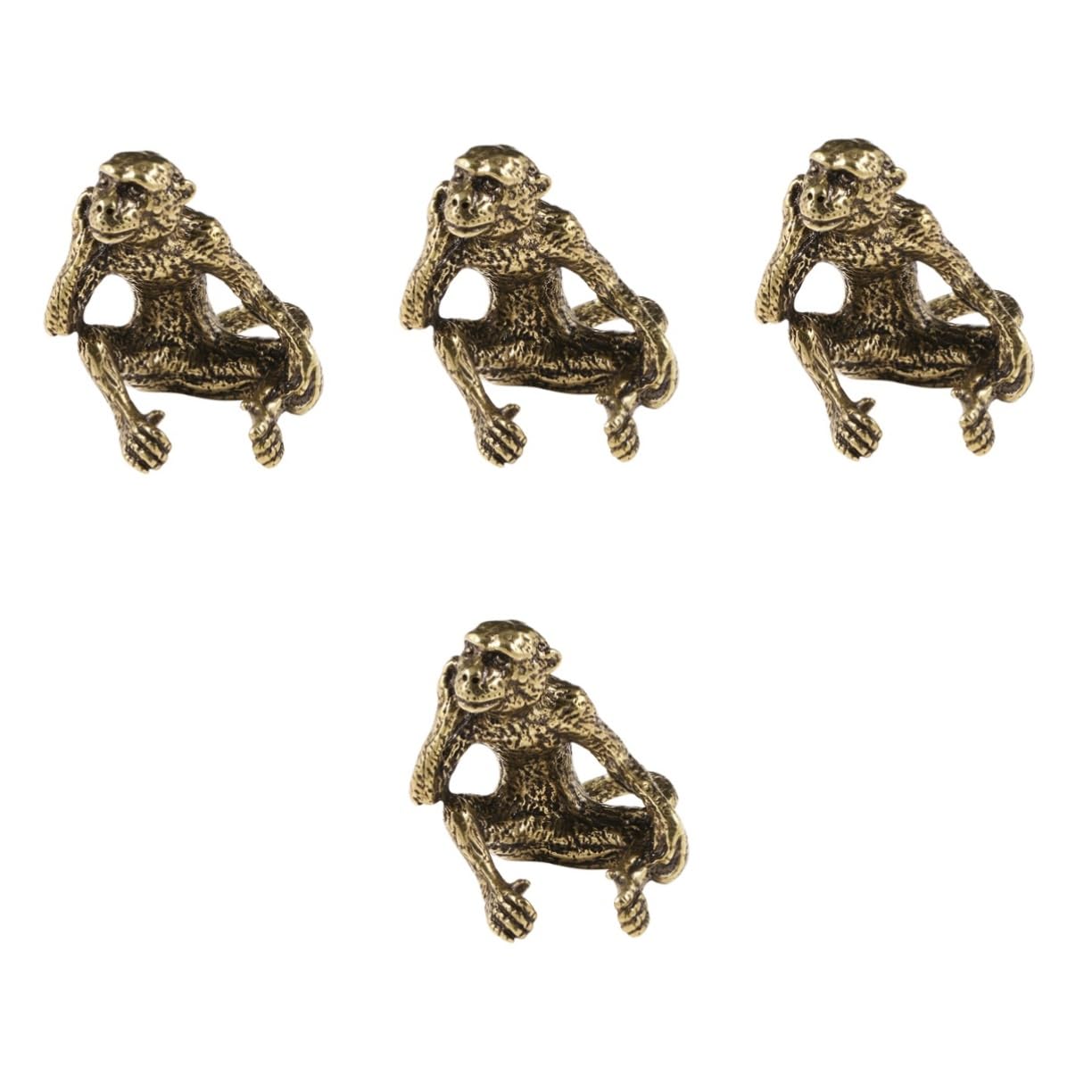 Milisten 4stücke Brass Monkey Statue Miniatur Affenskulptur Messing Für Büro Und Zuhause Dekoration Mit Einzigartigem Design Langlebiges Tierornament Für Sammler Und Geschenkideen