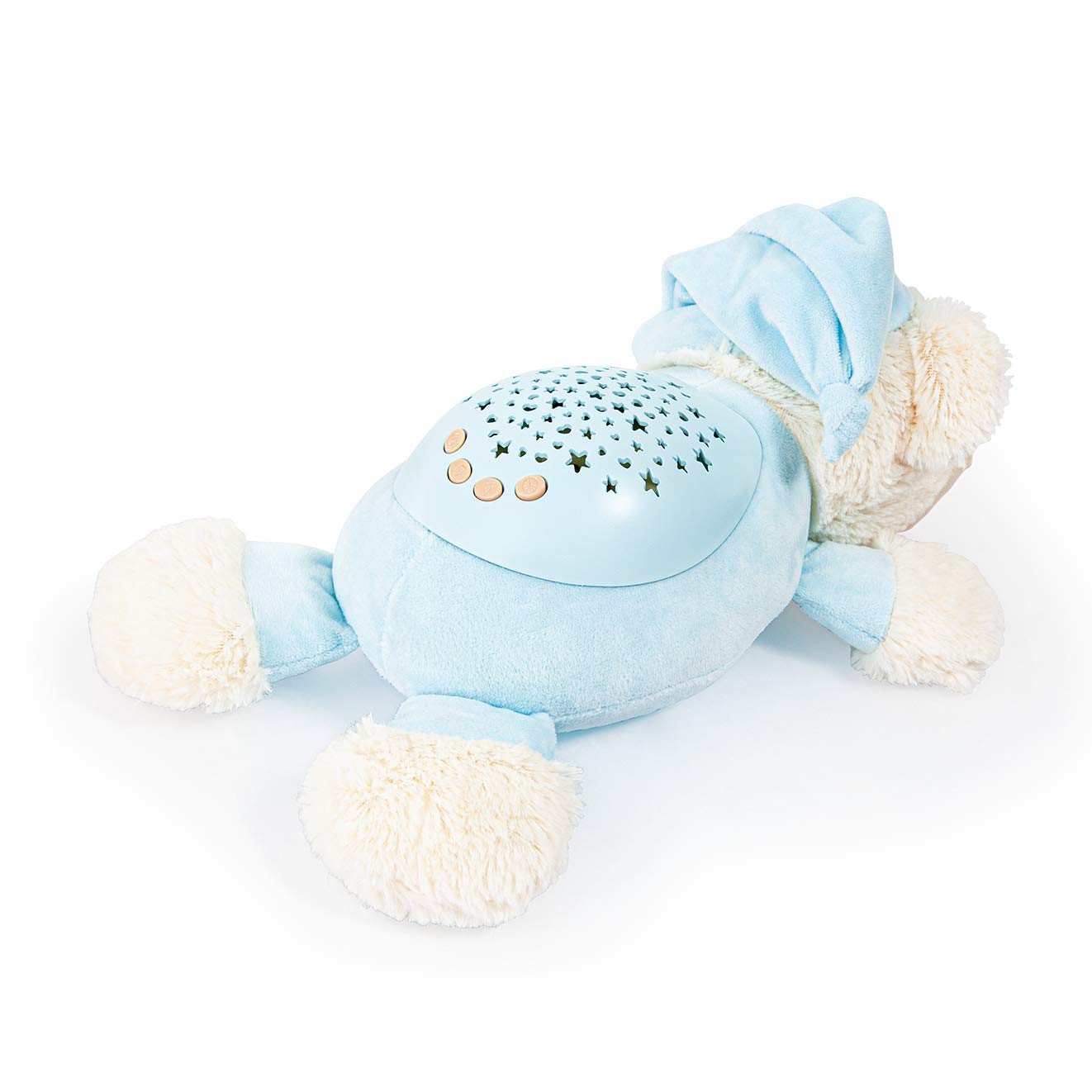 Bayer Design Einschlafhilfe, Schlummerlicht, Nachtlicht mit Sternenlicht, Bär Kuscheltier, Nachtlampe, Kinderlicht, Baby Kinder, blau