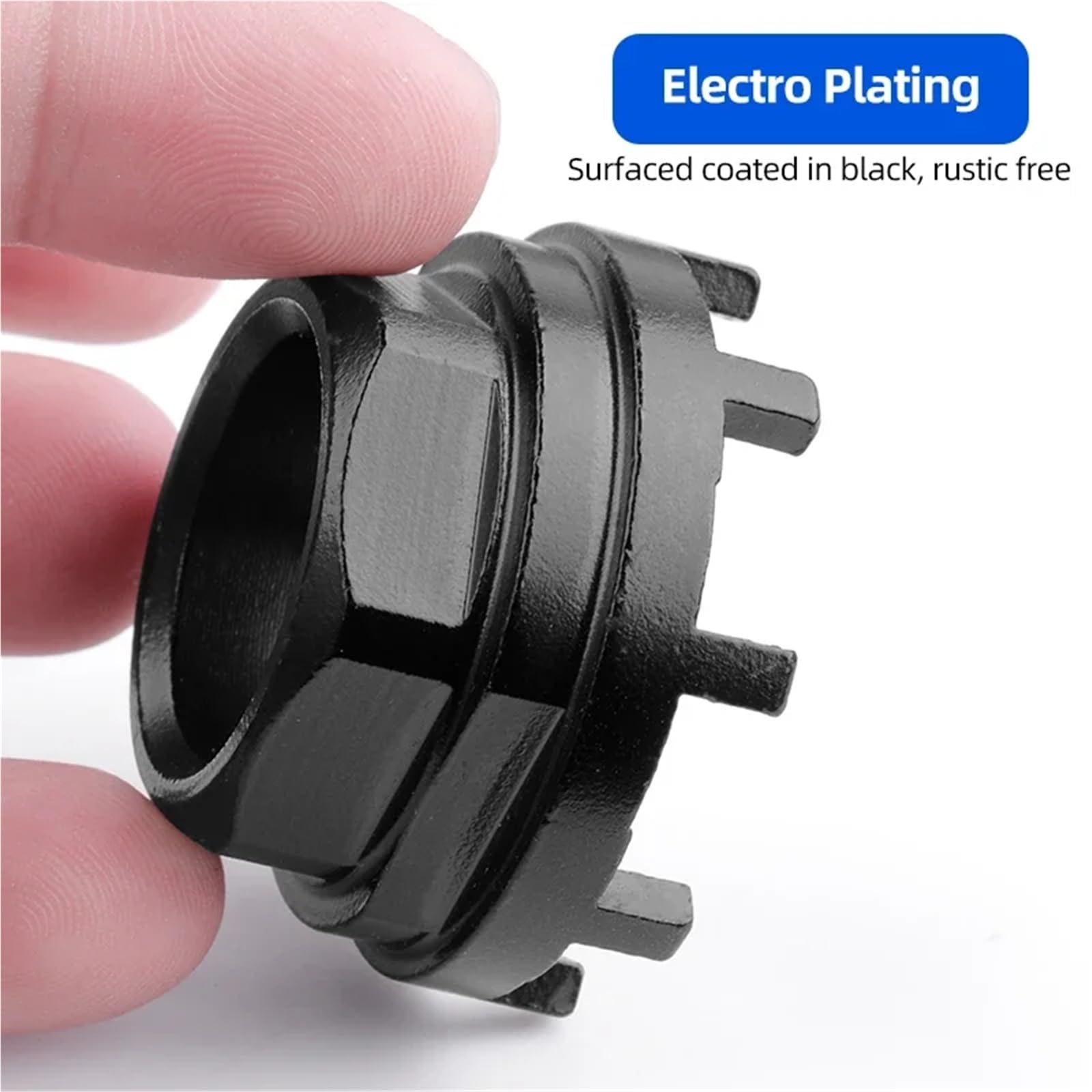 Narzędzie do montażu suportu rowerowego Eight Notch Tool po stronie napędu, pasujące do misek suportu ISIS, montaż tarczy łańcuchowej z 8 zębami(Black socket tool B)