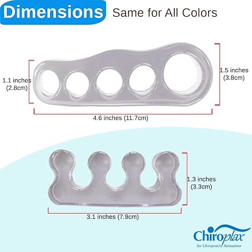 Miniatura 4 de Chiroplax Separadores de dedos de los pies, esparcidor de gel de silicona para juanetes y juanetes, martillo de alivio de martillo superpuesto y