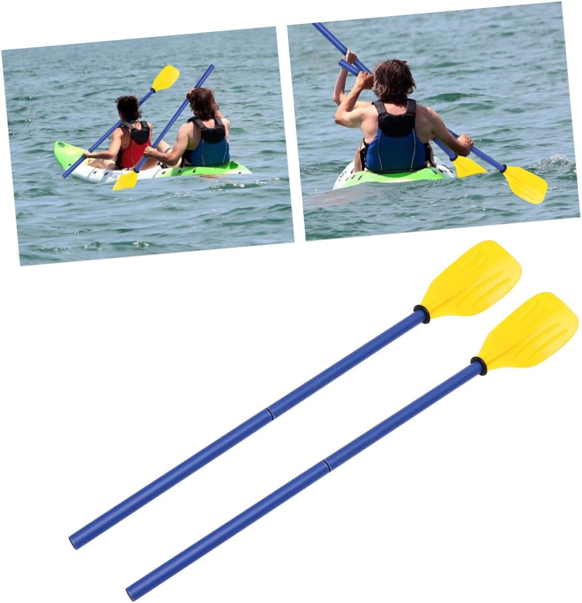 2pair Detachable French Style Plastic Paddles for Kayak Canoe Use Lightweight for Family Outings