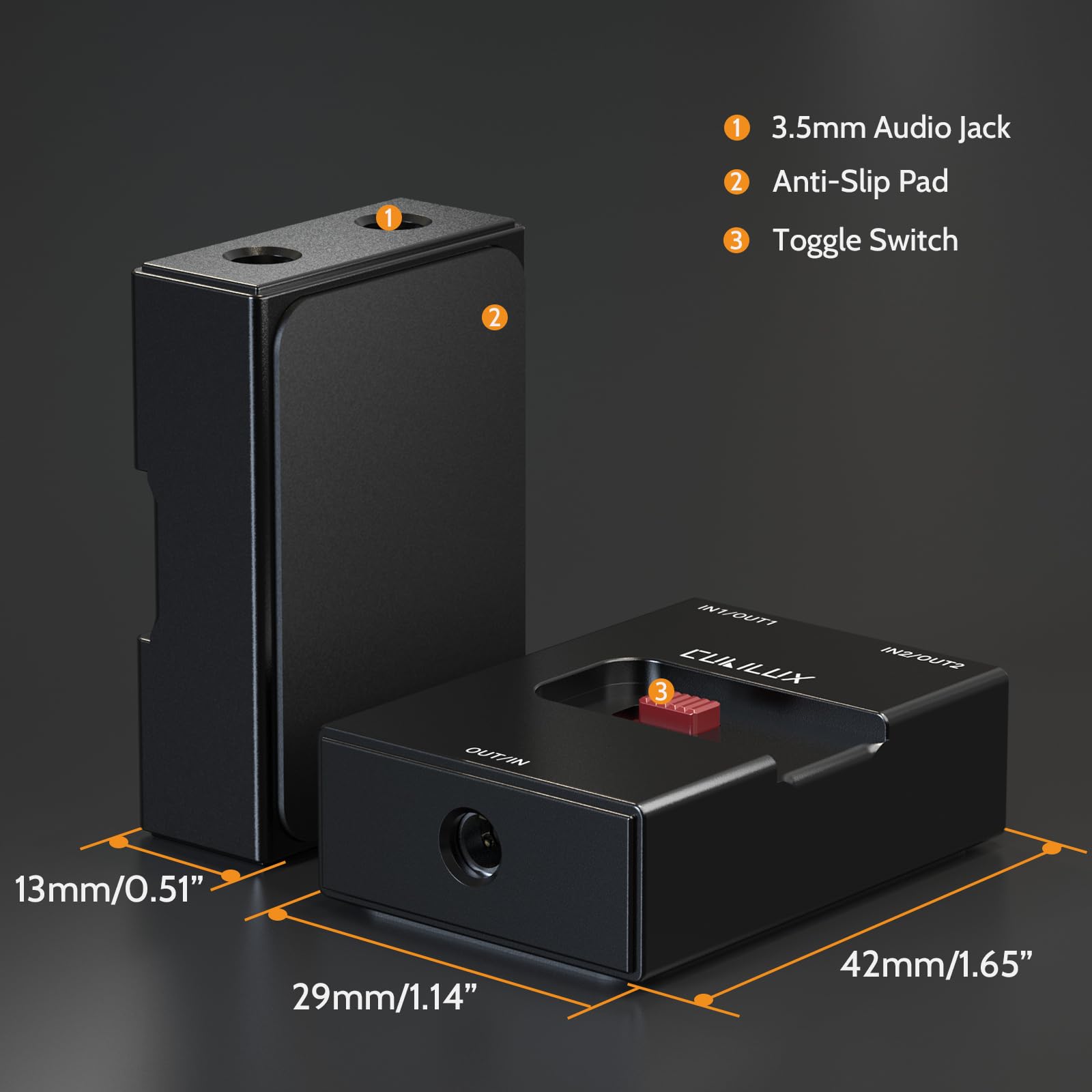 Cubilux przełącznik audio 3,5 mm TRS 2-in-1-out 1/8" A/B AUX do PC
